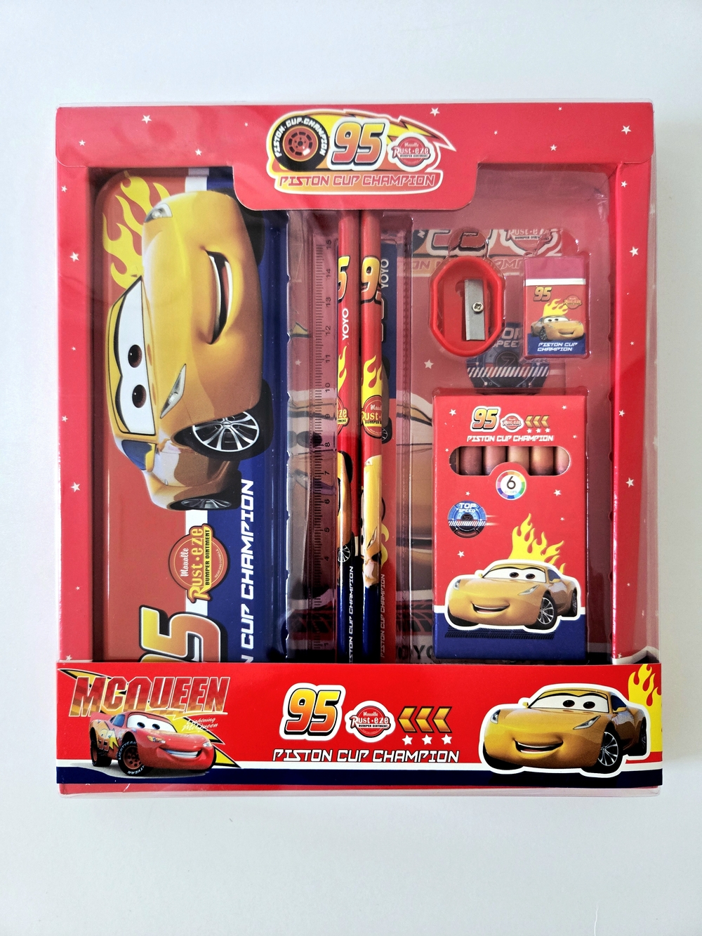 7PC. Disney Cars Lightning McQueen Stationery Set YOYO School Supply Kit
